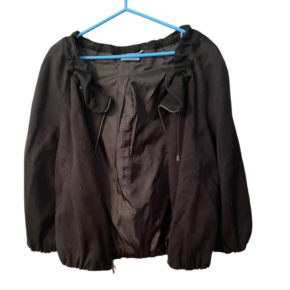 Black zipper fashion bubble coat